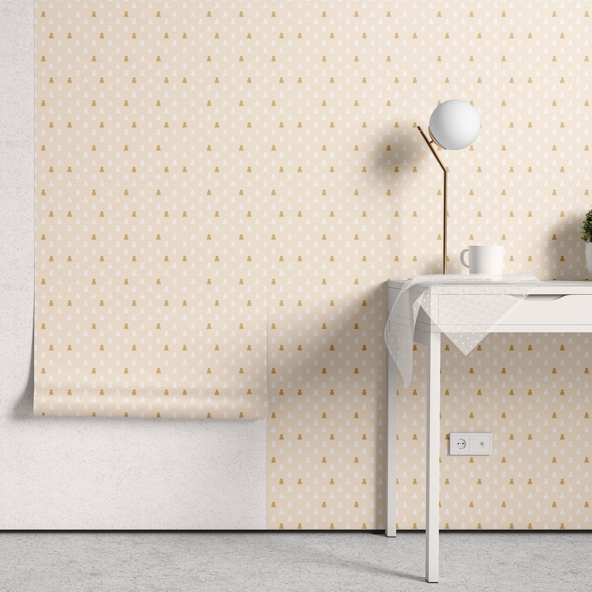 Papel de Parede Adesivo Menina Ursinhos