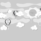 Papel de Parede Adesivo Menino Balão e Nuvens
