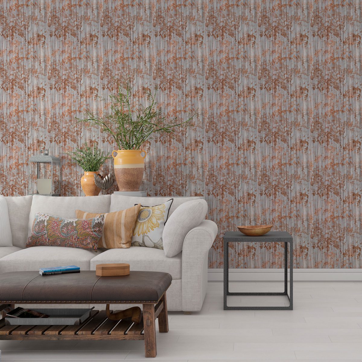 Papel de Parede Adesivo Industrial Aço Enferrujado Decor 10