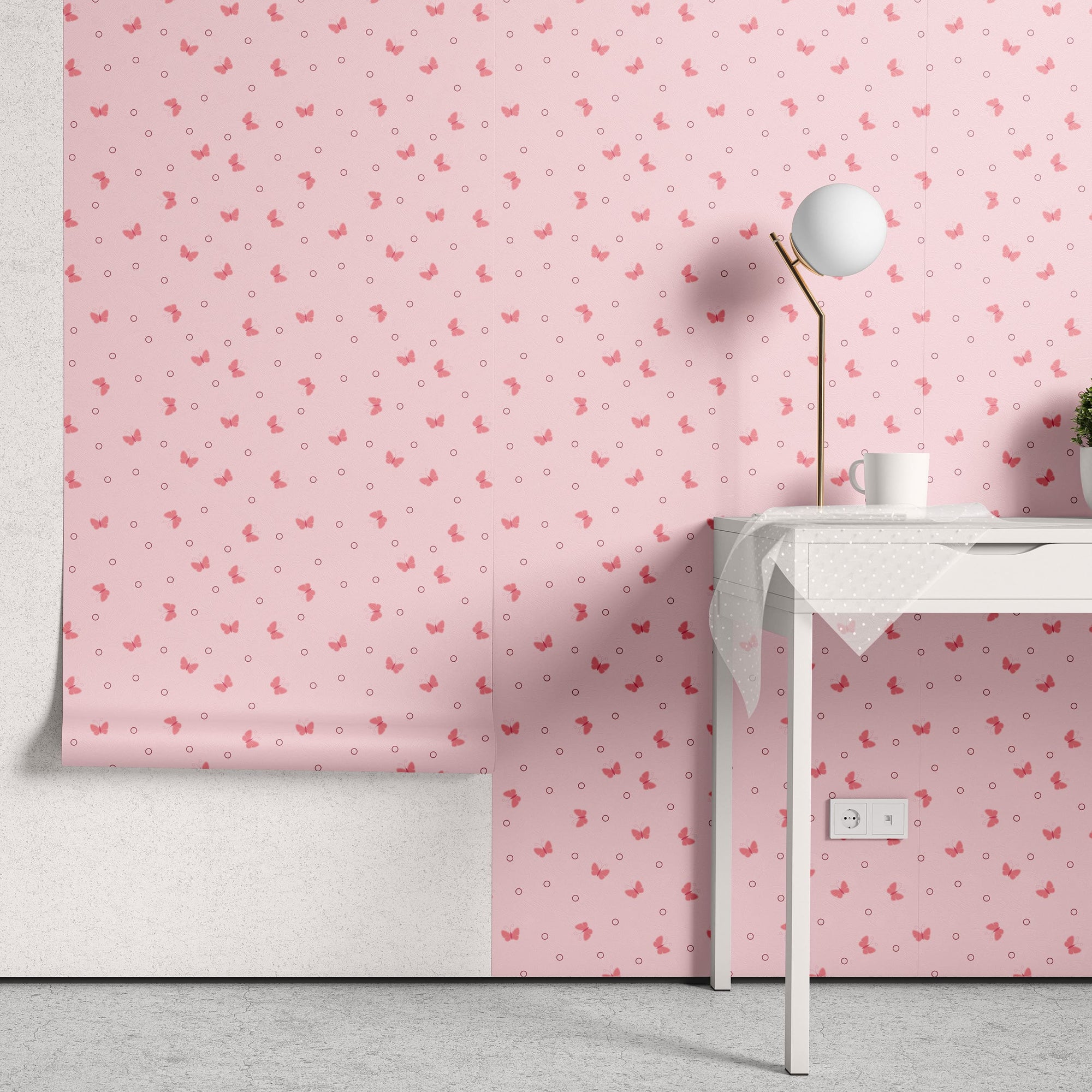 Papel de Parede Adesivo Menina Borboletas
