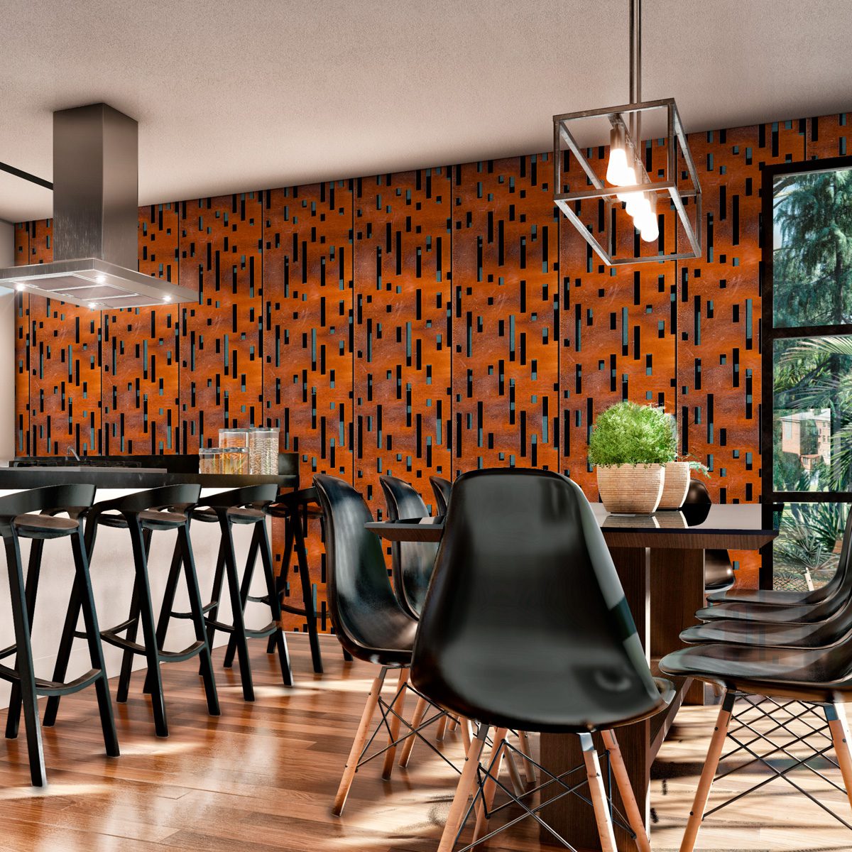 Papel de Parede Adesivo Industrial Aço Corten Decor 03