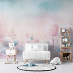 Papel de Parede Adesivo Floresta Algodão Doce