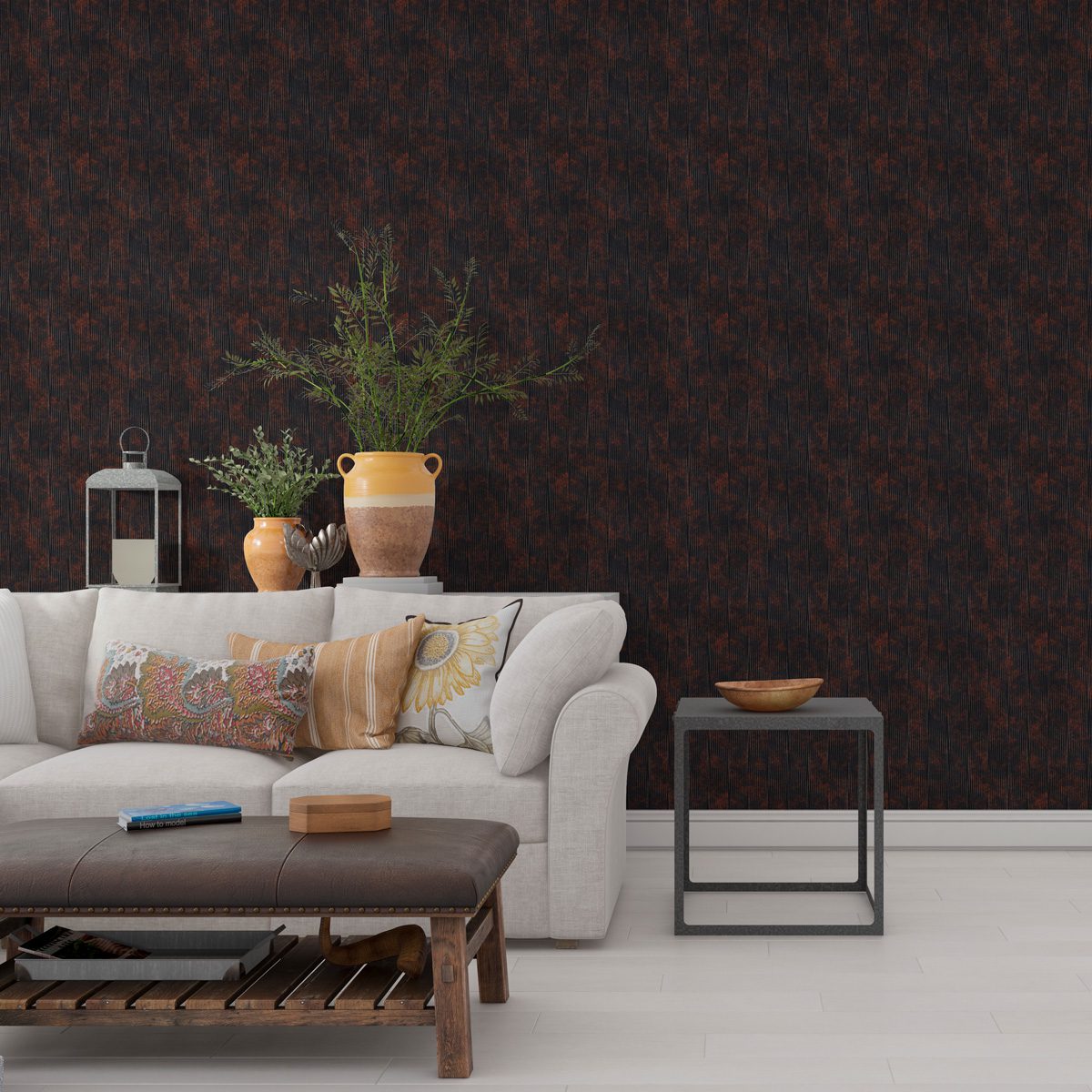 Papel de Parede Adesivo Industrial Aço Enferrujado Decor 09