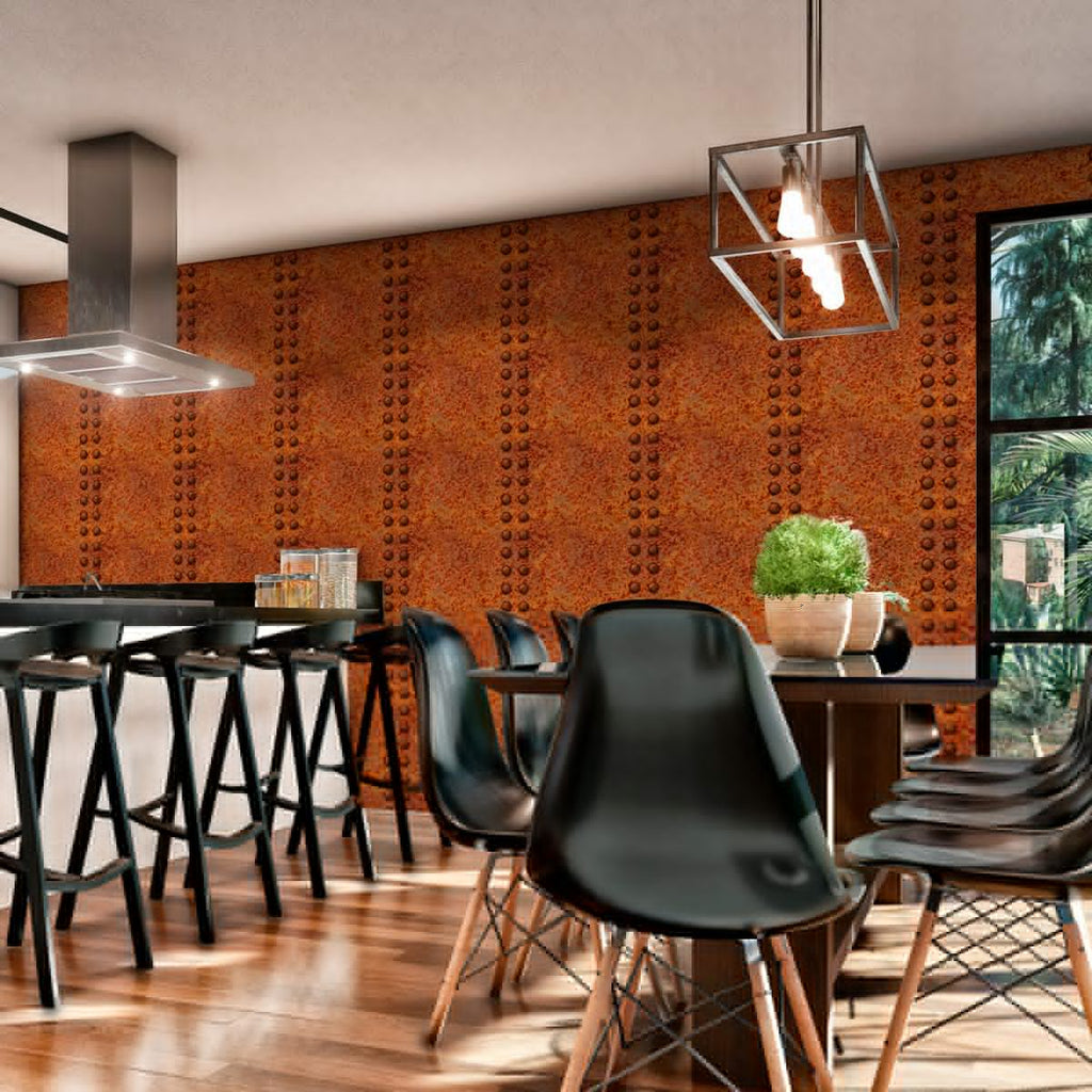 Papel de Parede Adesivo Industrial Aço Corten Decor 04