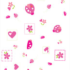 Papel de Parede Adesivo Menina Joaninha Flor