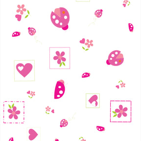 Papel de Parede Adesivo Menina Joaninha Flor