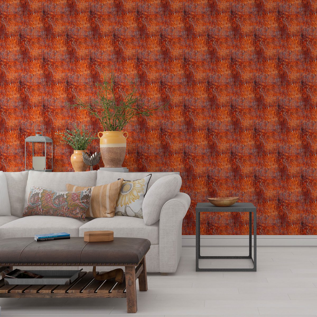 Papel de Parede Adesivo Industrial Aço Enferrujado Decor 18