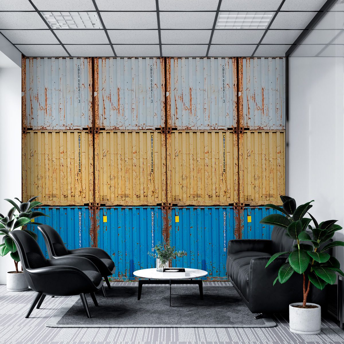 Papel de Parede Adesivo Industrial Container Decor 59