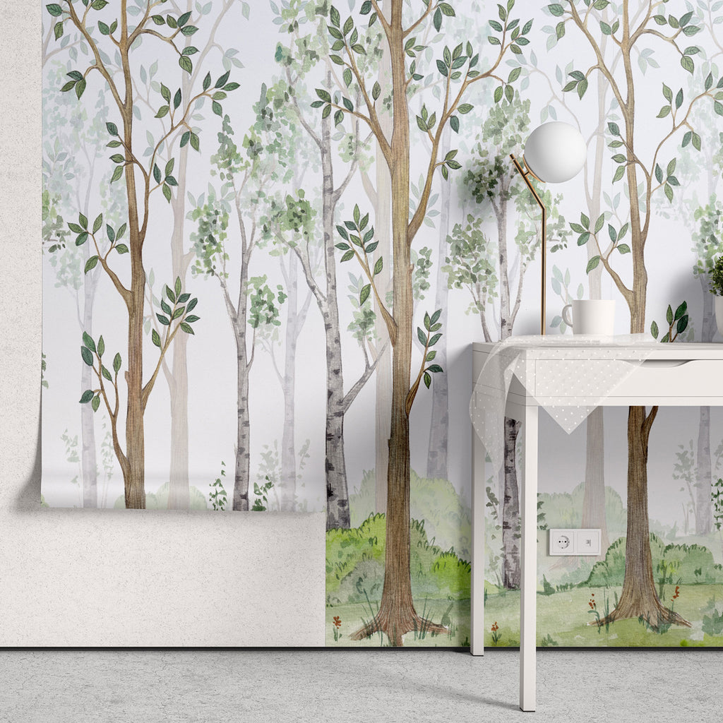 Papel de Parede Adesivo Menino Floresta