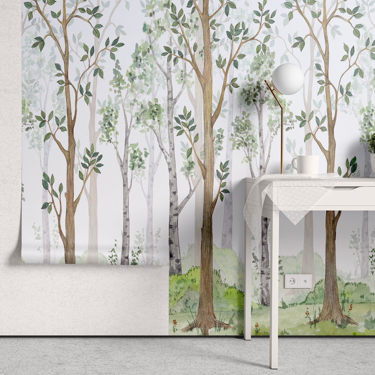 Papel de Parede Adesivo Menino Floresta