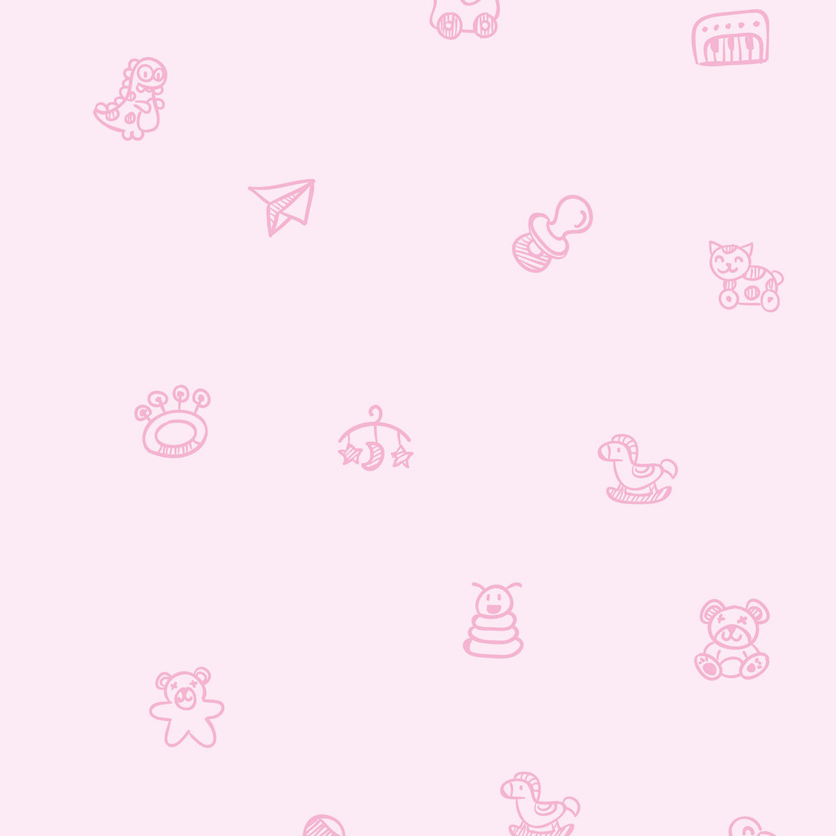 Papel de Parede Adesivo Menina Baby Toys