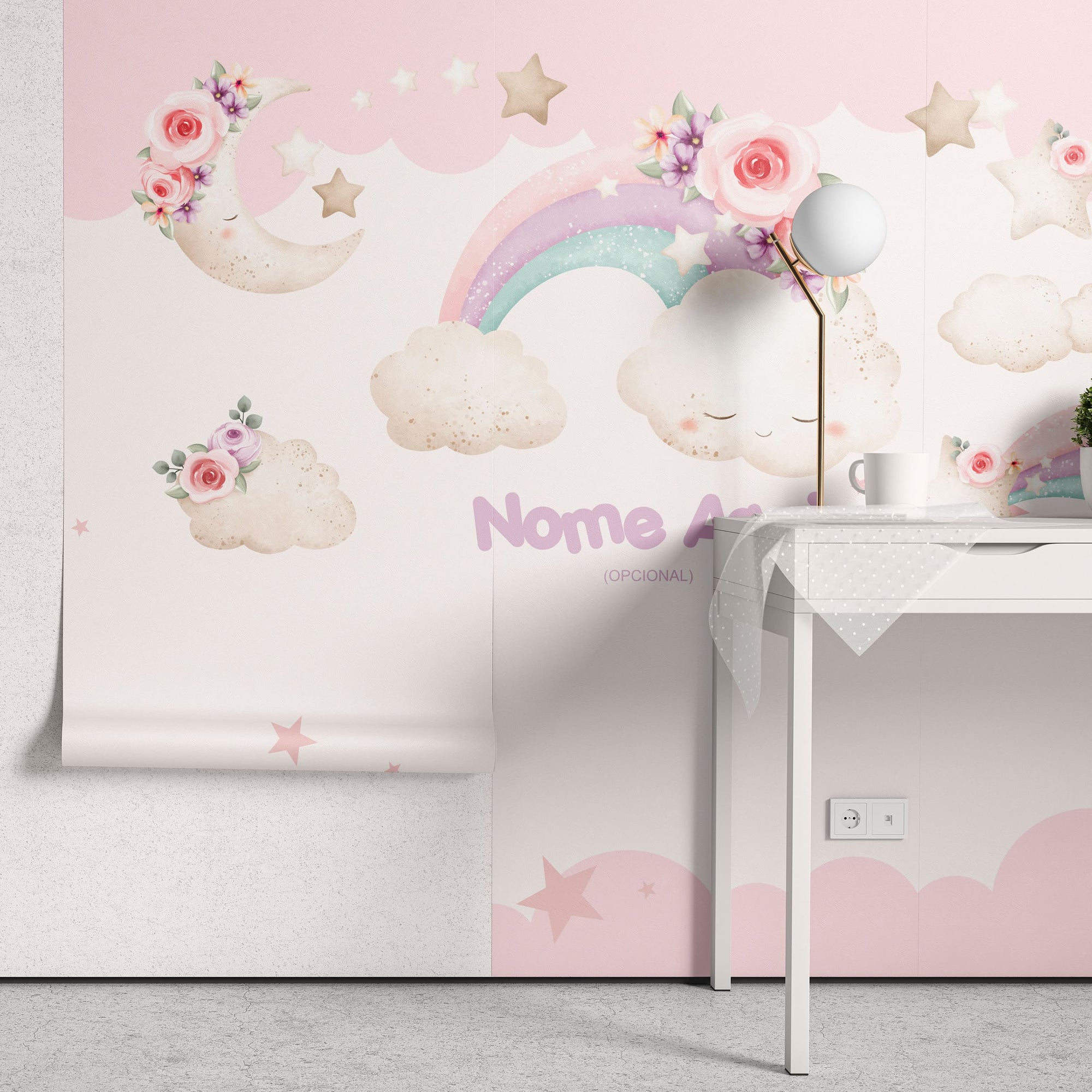 Papel de Parede Adesivo Menina Céu Encantado