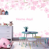 Papel de Parede Adesivo Menina Flores Cerejeira