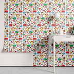 Papel de Parede Adesivo Menina Desenhos Coloridos