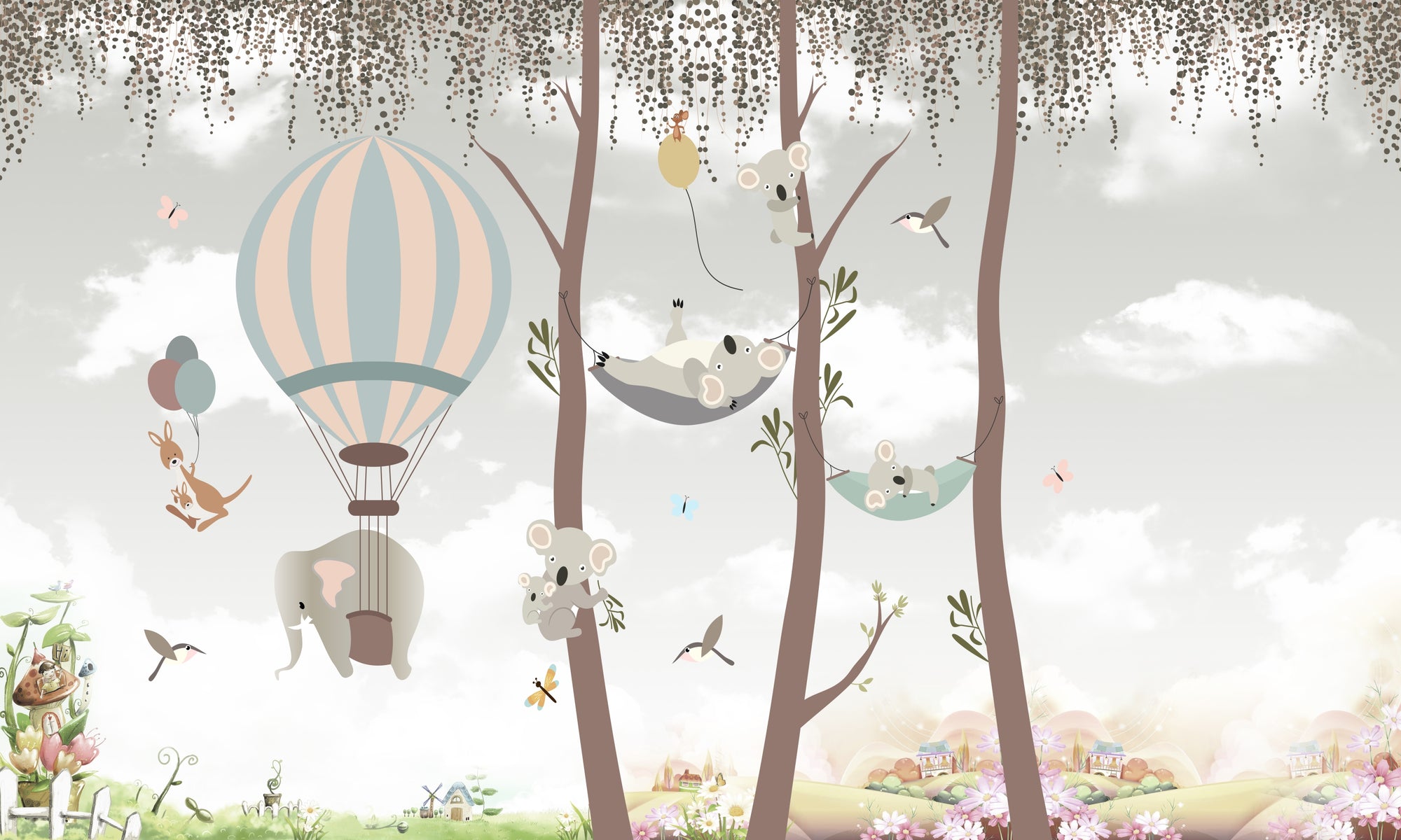 Papel de Parede Adesivo Menino Koala