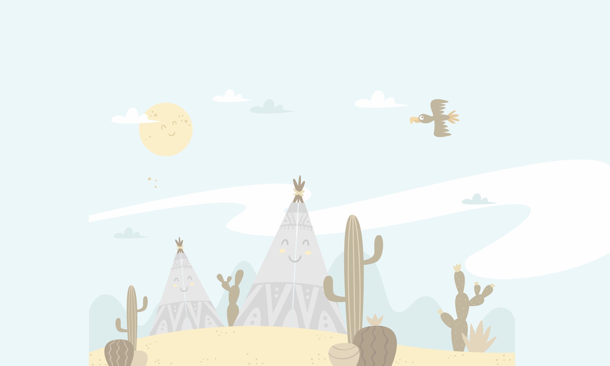 Papel de Parede Adesivo Menino Deserto Indigena