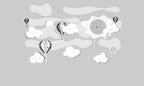 Papel de Parede Adesivo Menino Balão e Nuvens