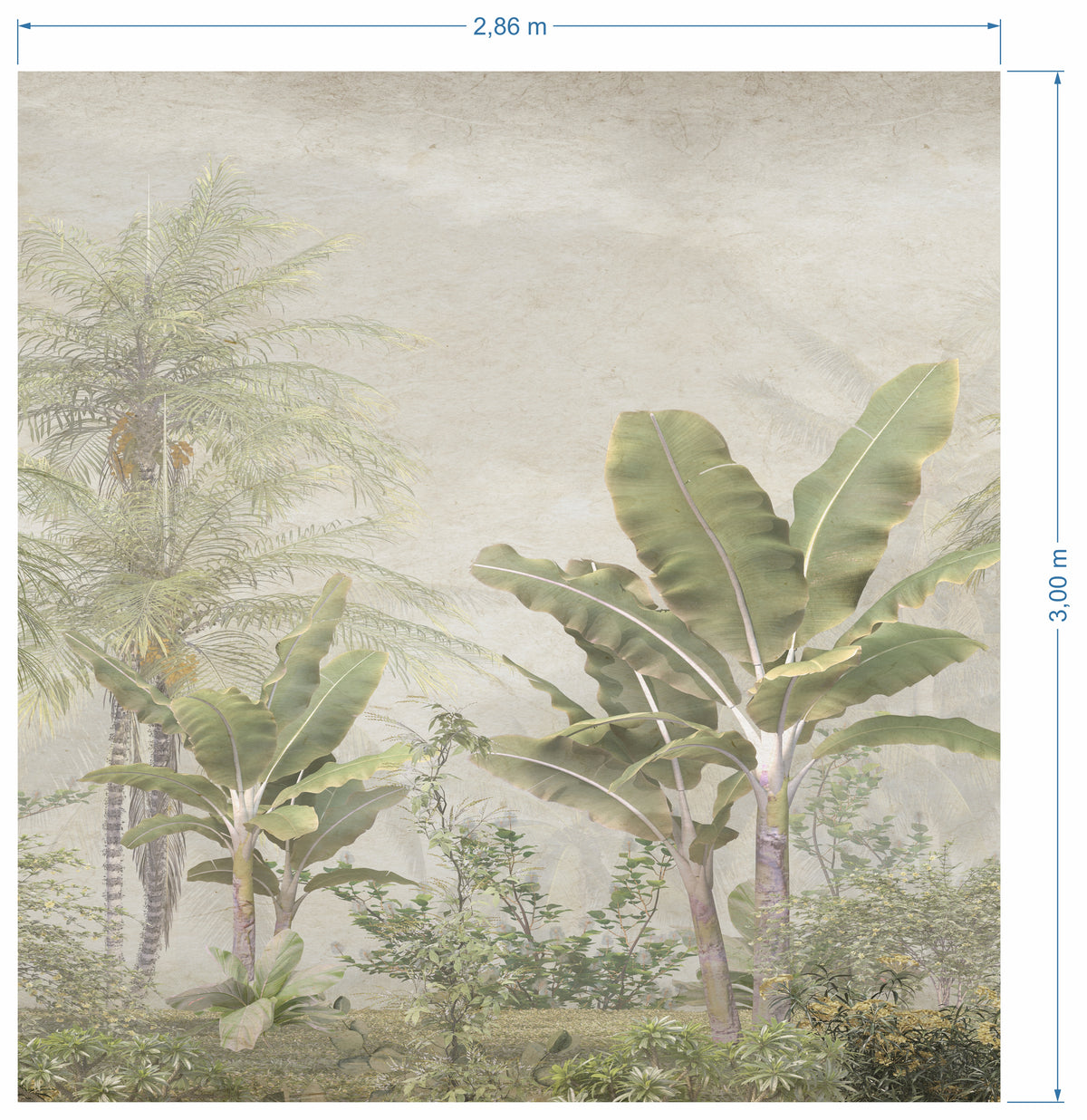 Papel de Parede Adesivo Floresta Tropical - Tamanho Personalizado - 2.86 x 3.00 m