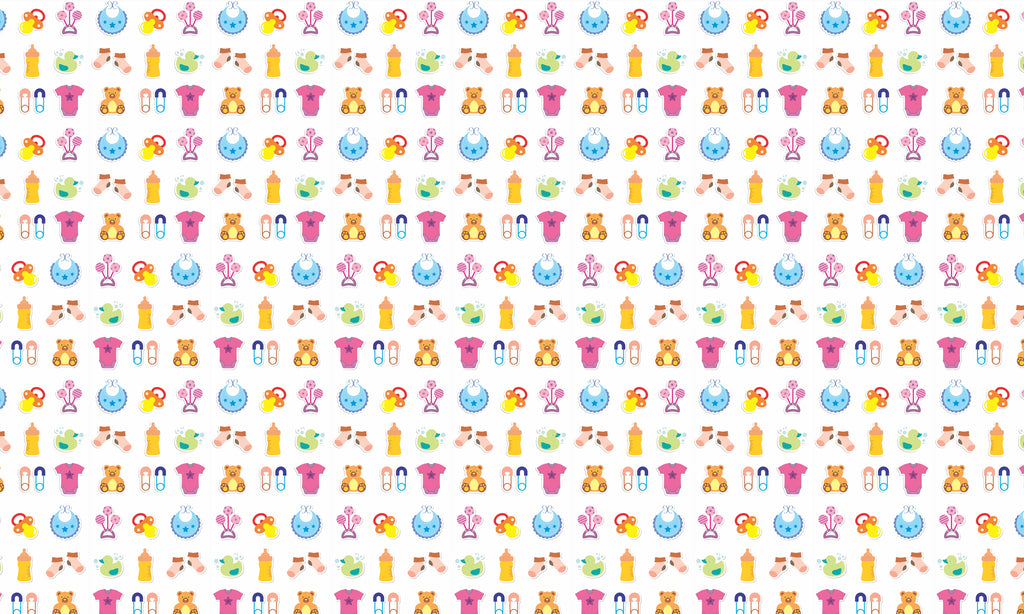 Papel de Parede Adesivo Menina Baby Acessórios
