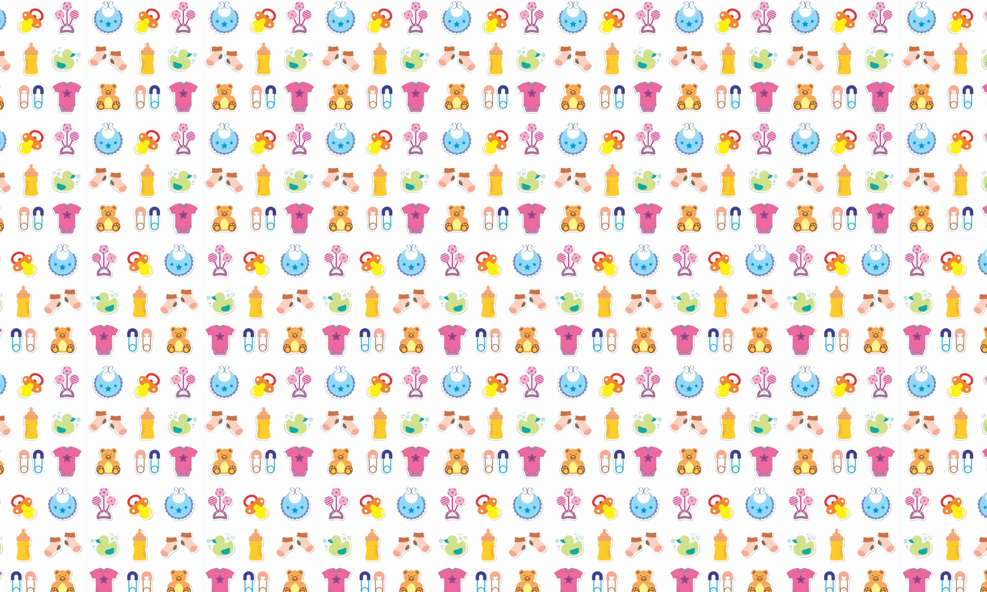 Papel de Parede Adesivo Menina Baby Acessórios