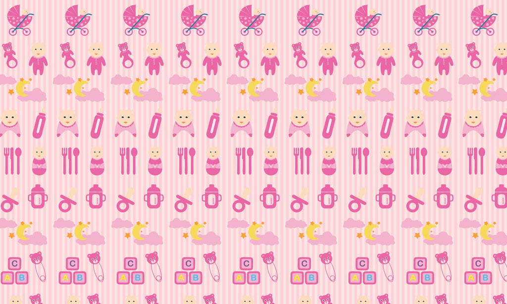 Papel de Parede Adesivo Menina Baby Rosa