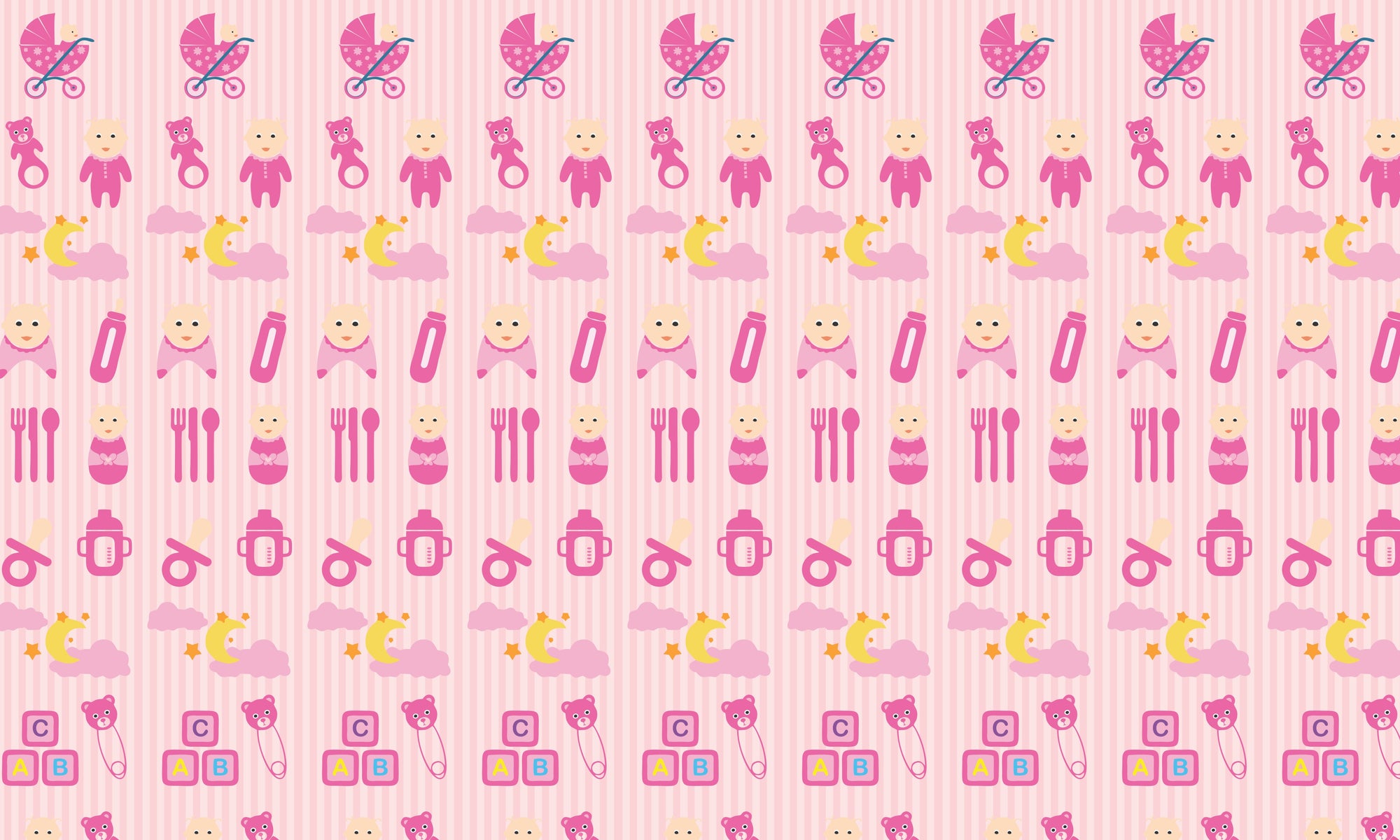 Papel de Parede Adesivo Menina Baby Rosa