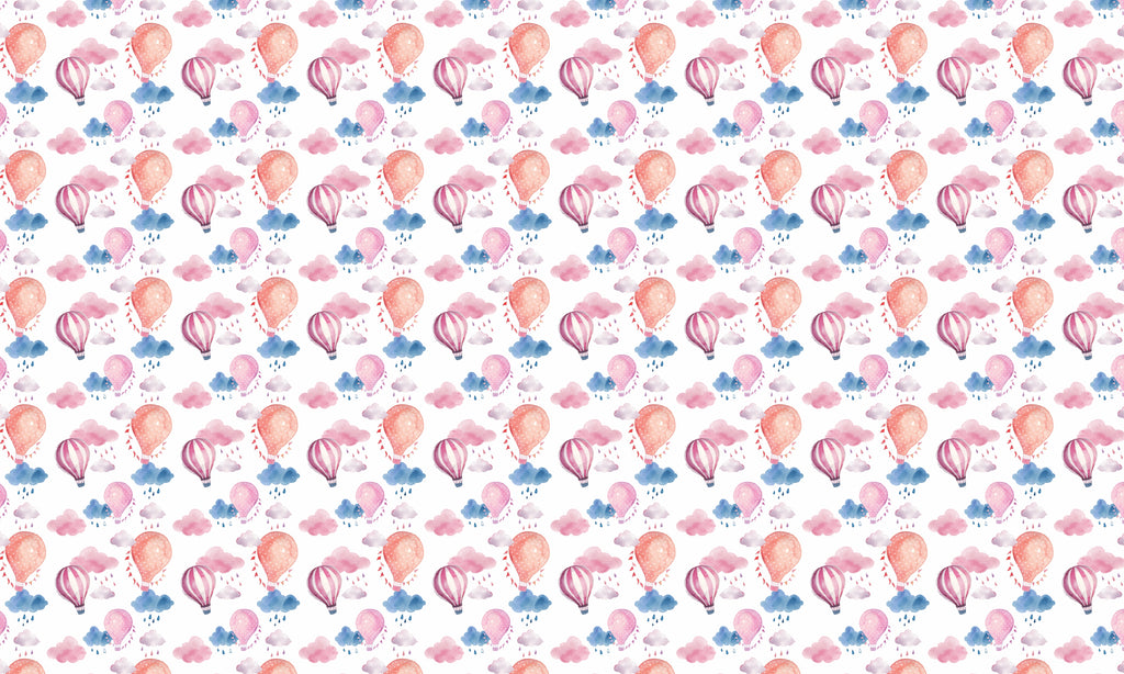 Papel de Parede Adesivo Menina Balão Rosa