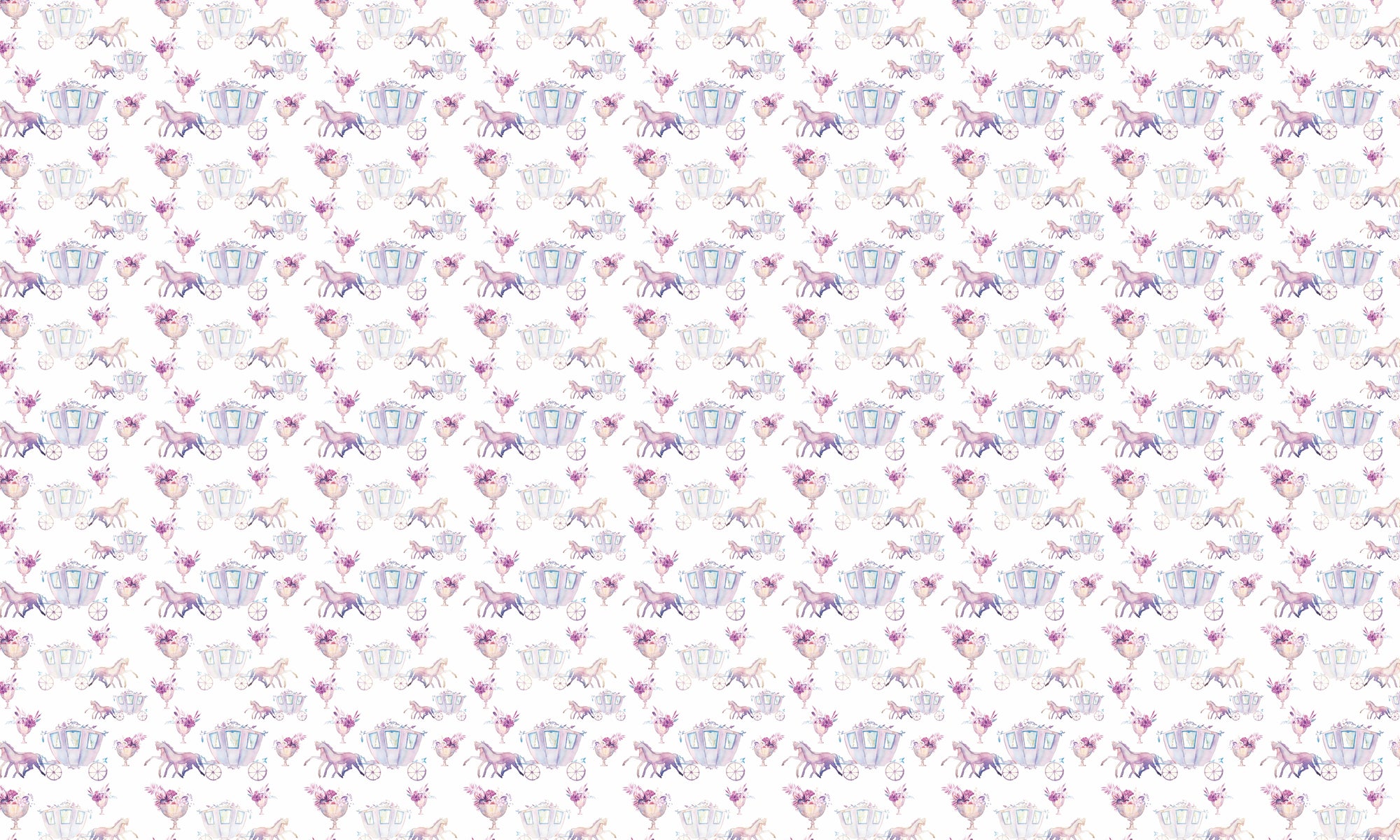 Papel de Parede Adesivo Menina Carruagem