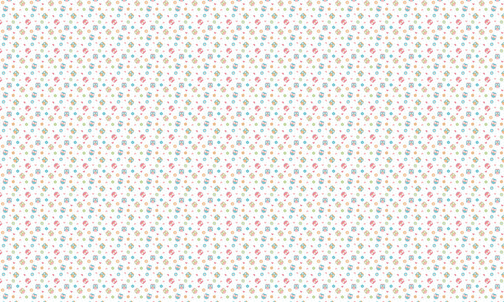 Papel de Parede Adesivo Menina Corujinhas Coloridas