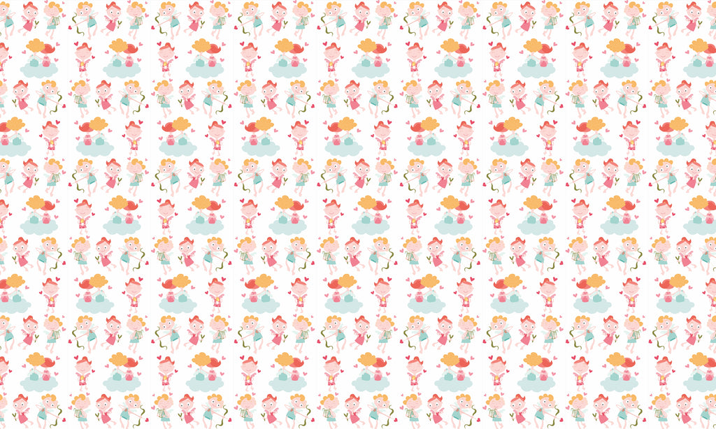 Papel de Parede Adesivo Menina Cupidos
