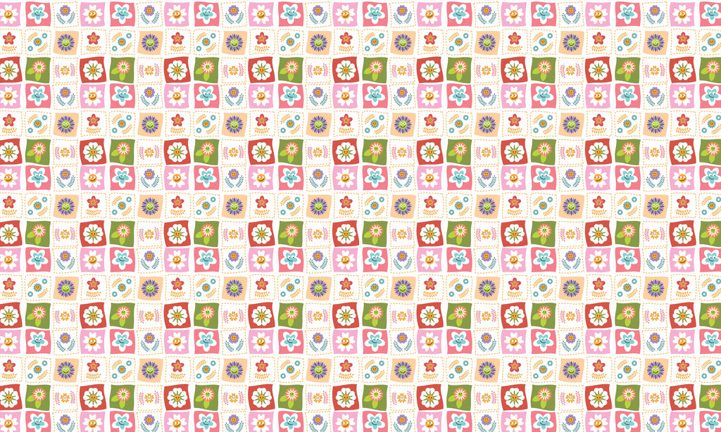 Papel de Parede Adesivo Menina Floral Colorido