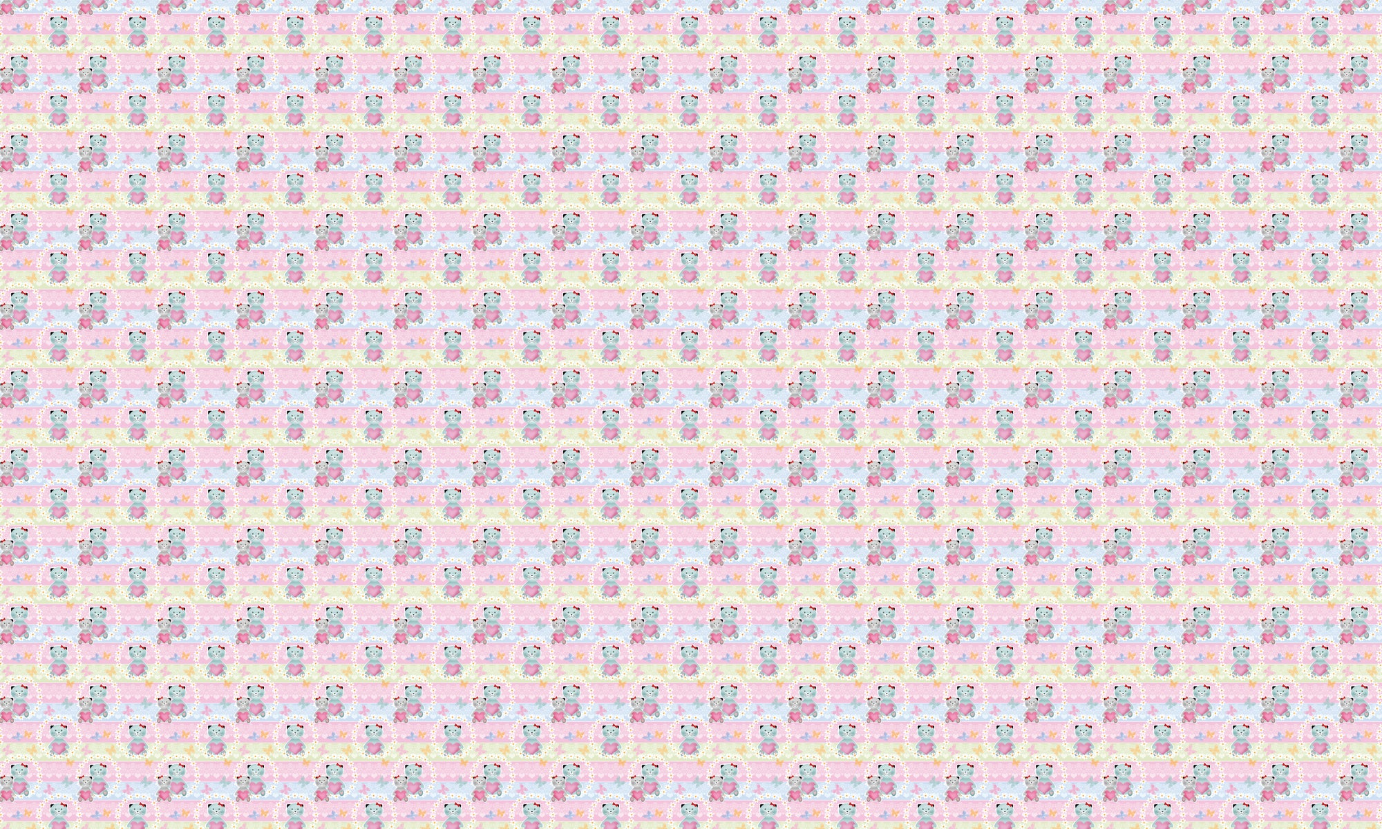 Papel de Parede Adesivo Menina Gatinhos