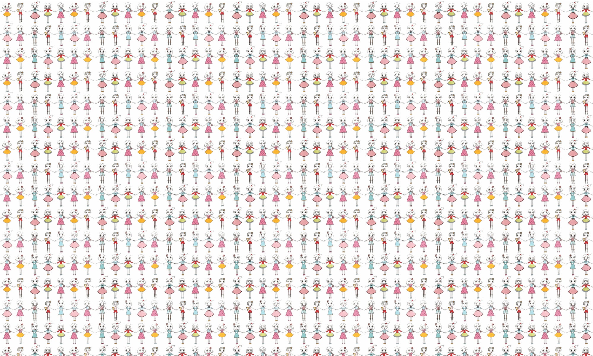 Papel de Parede Adesivo Menina Meninas