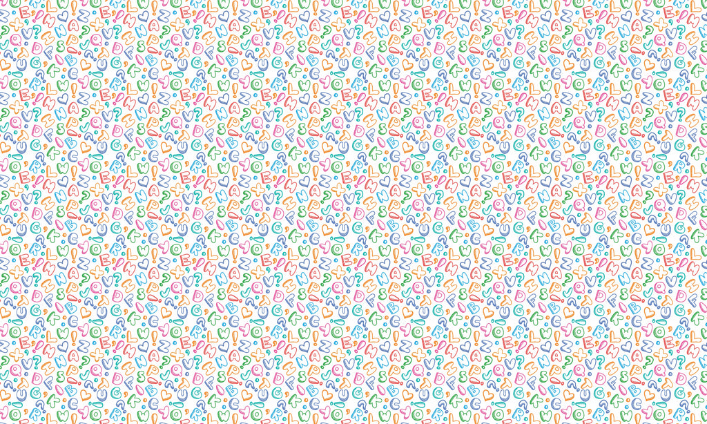 Papel de Parede Adesivo Menino Alfabeto Colorido