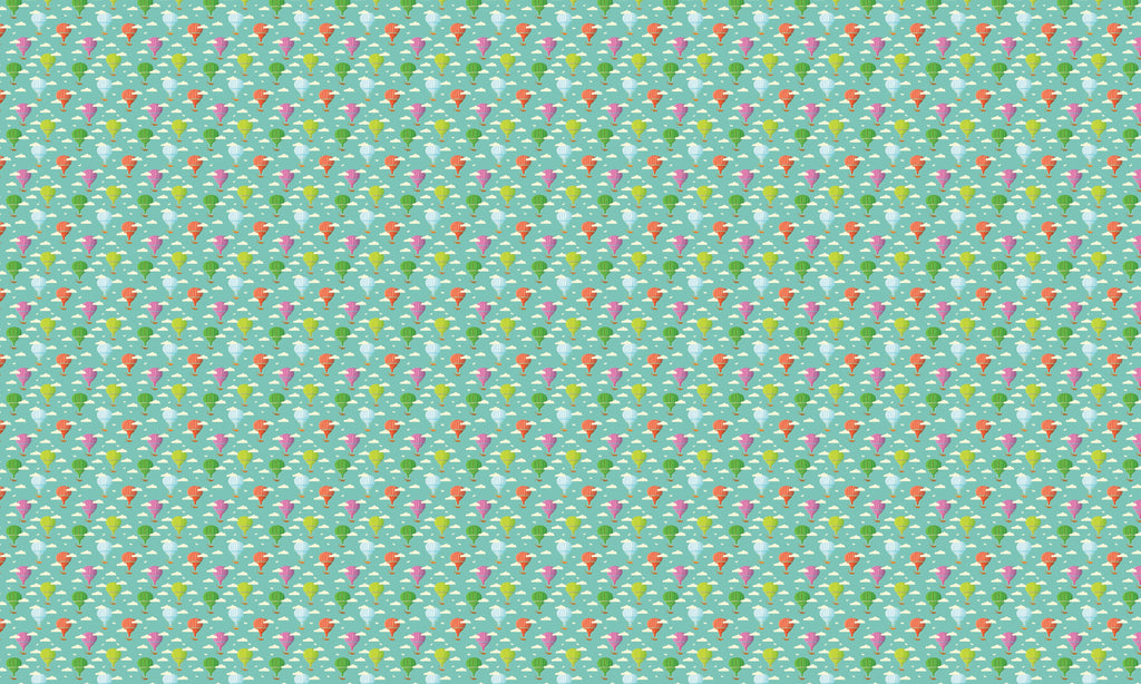 Papel de Parede Adesivo Menino Balões e Nuvens