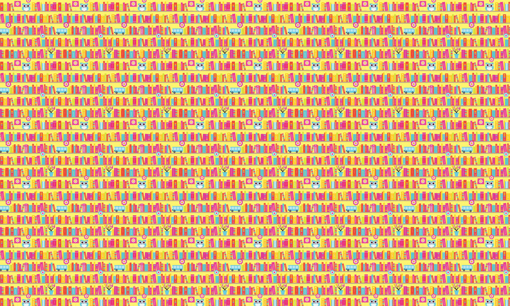 Papel de Parede Adesivo Menino Biblioteca Feliz