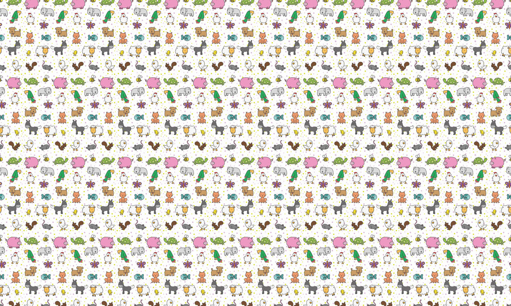Papel de Parede Adesivo Menino Bichos Fazendinha