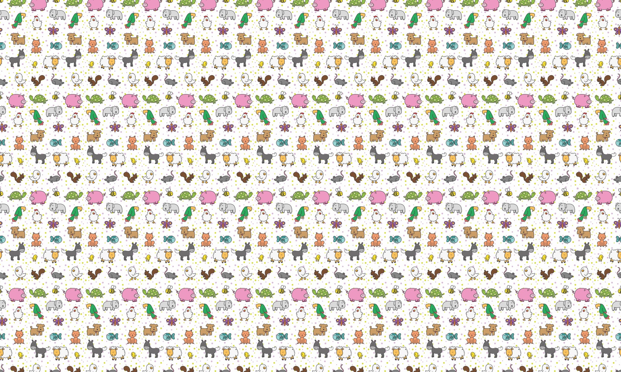 Papel de Parede Adesivo Menino Bichos Fazendinha