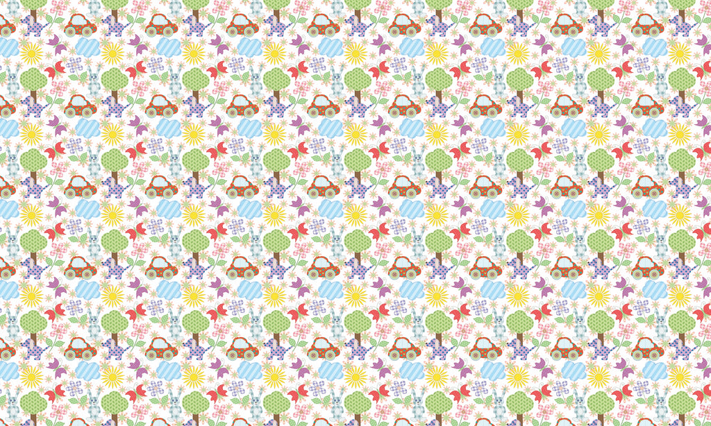 Papel de Parede Adesivo Menino Carro Retalho