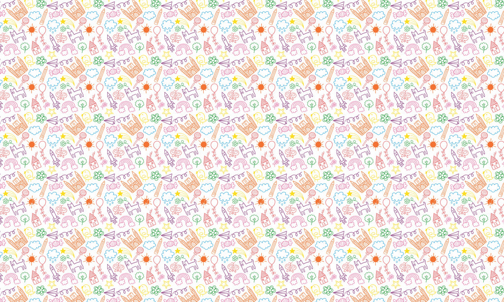 Papel de Parede Adesivo Menino Desenhos a Mão