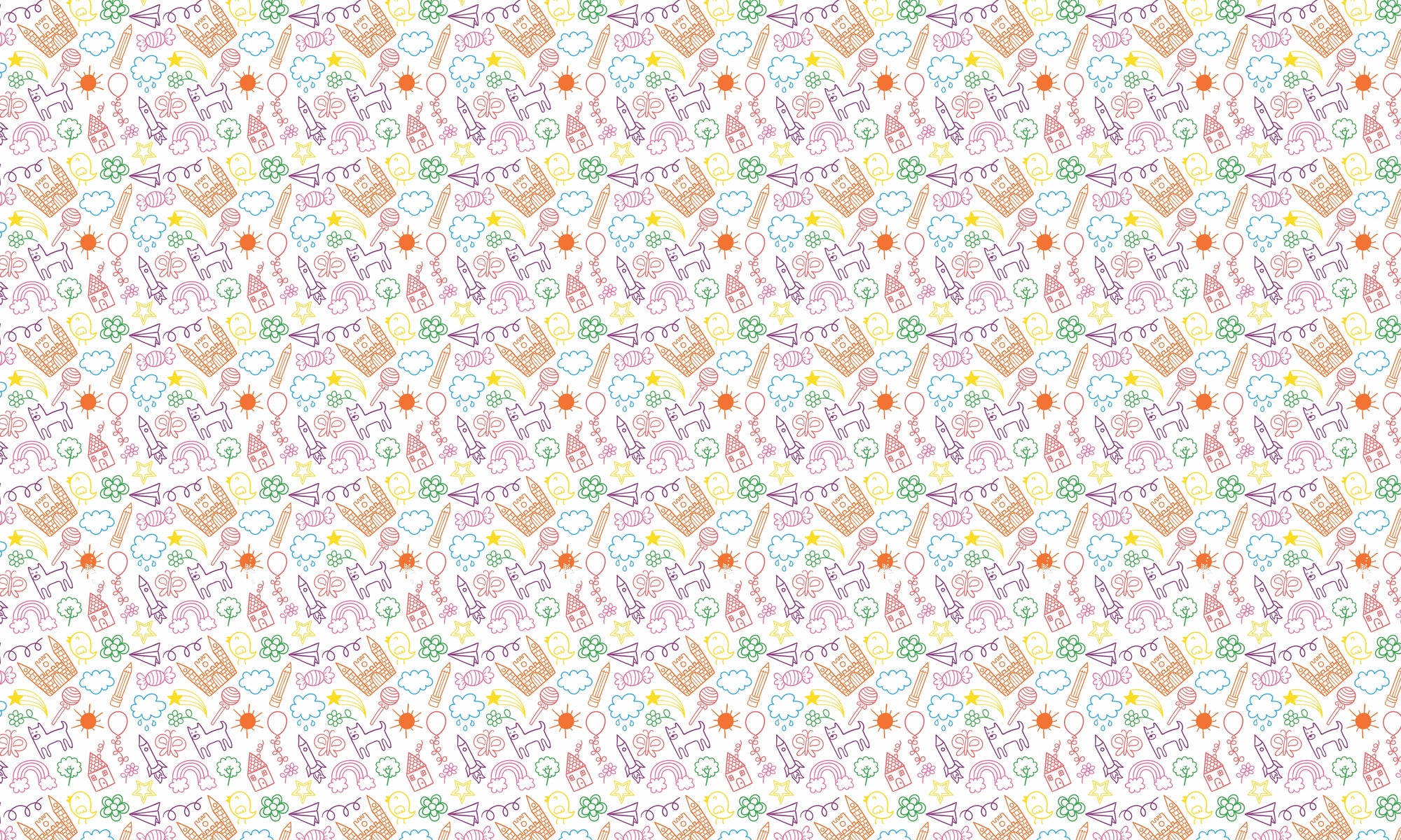 Papel de Parede Adesivo Menino Desenhos a Mão
