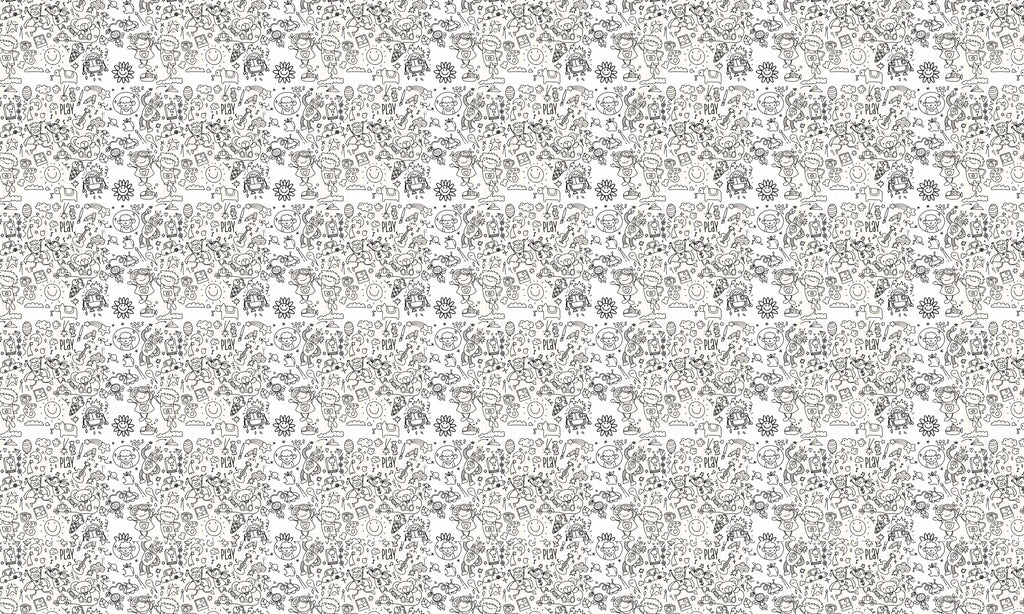 Papel de Parede Adesivo Doodle Diversão