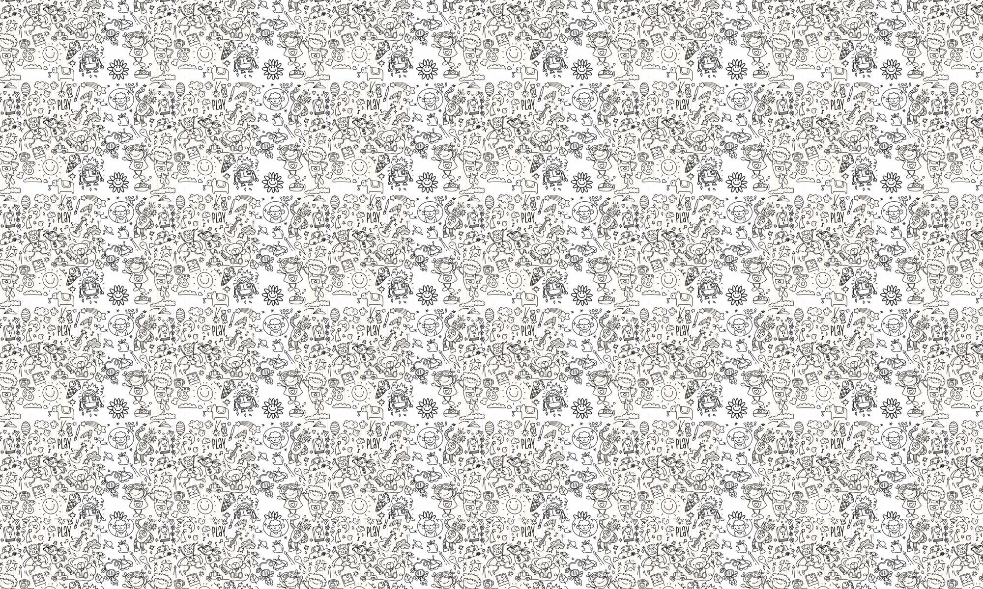 Papel de Parede Adesivo Doodle Diversão