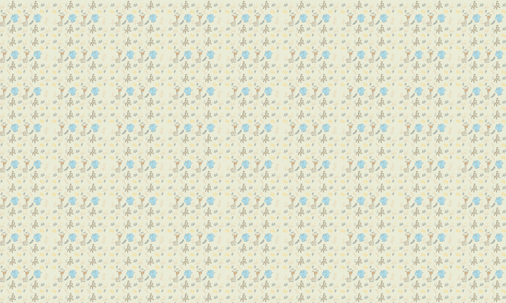 Papel de Parede Adesivo Menino Girafa e Macaco