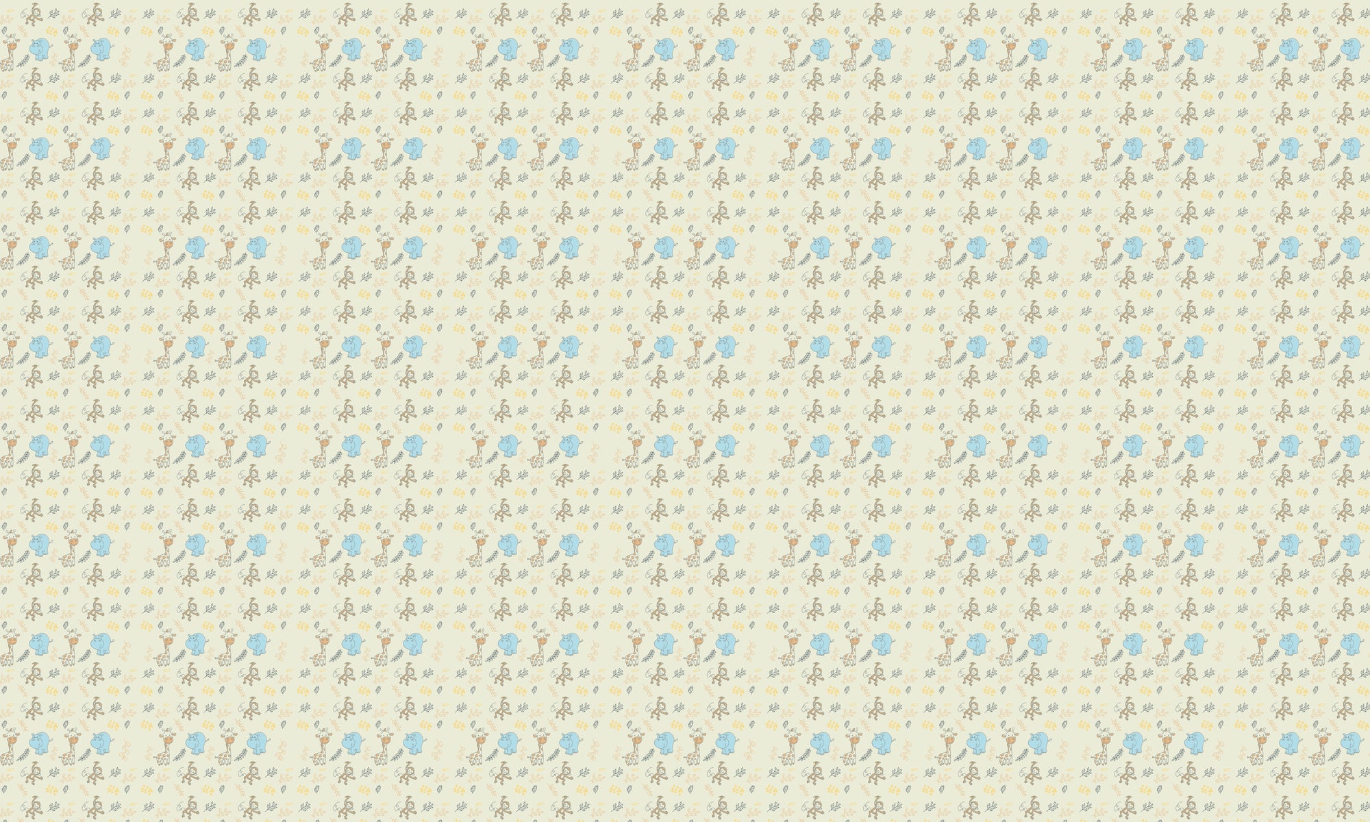 Papel de Parede Adesivo Menino Girafa e Macaco