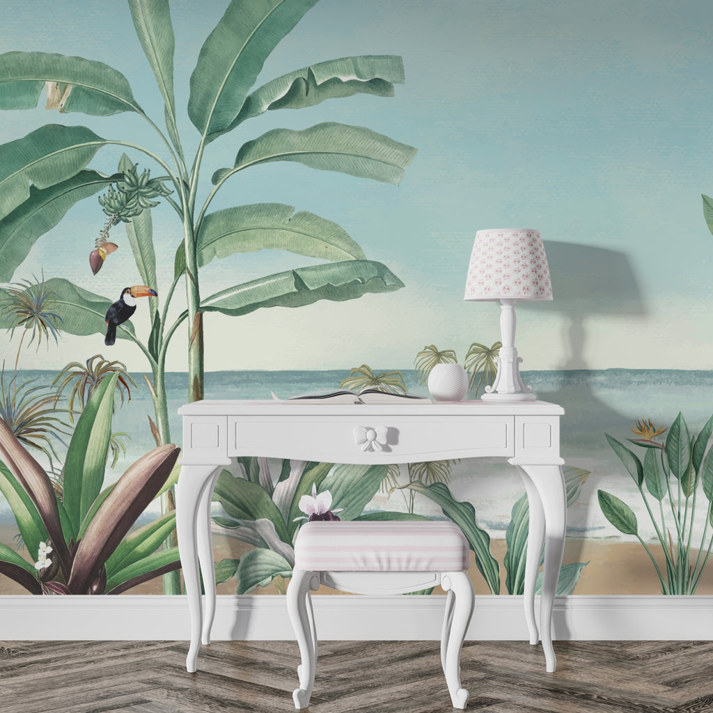 Papel de Parede - Papel de Parede - Plantas Tropicais Praia