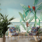 Papel de Parede - Papel de Parede - Plantas Tropicais Praia