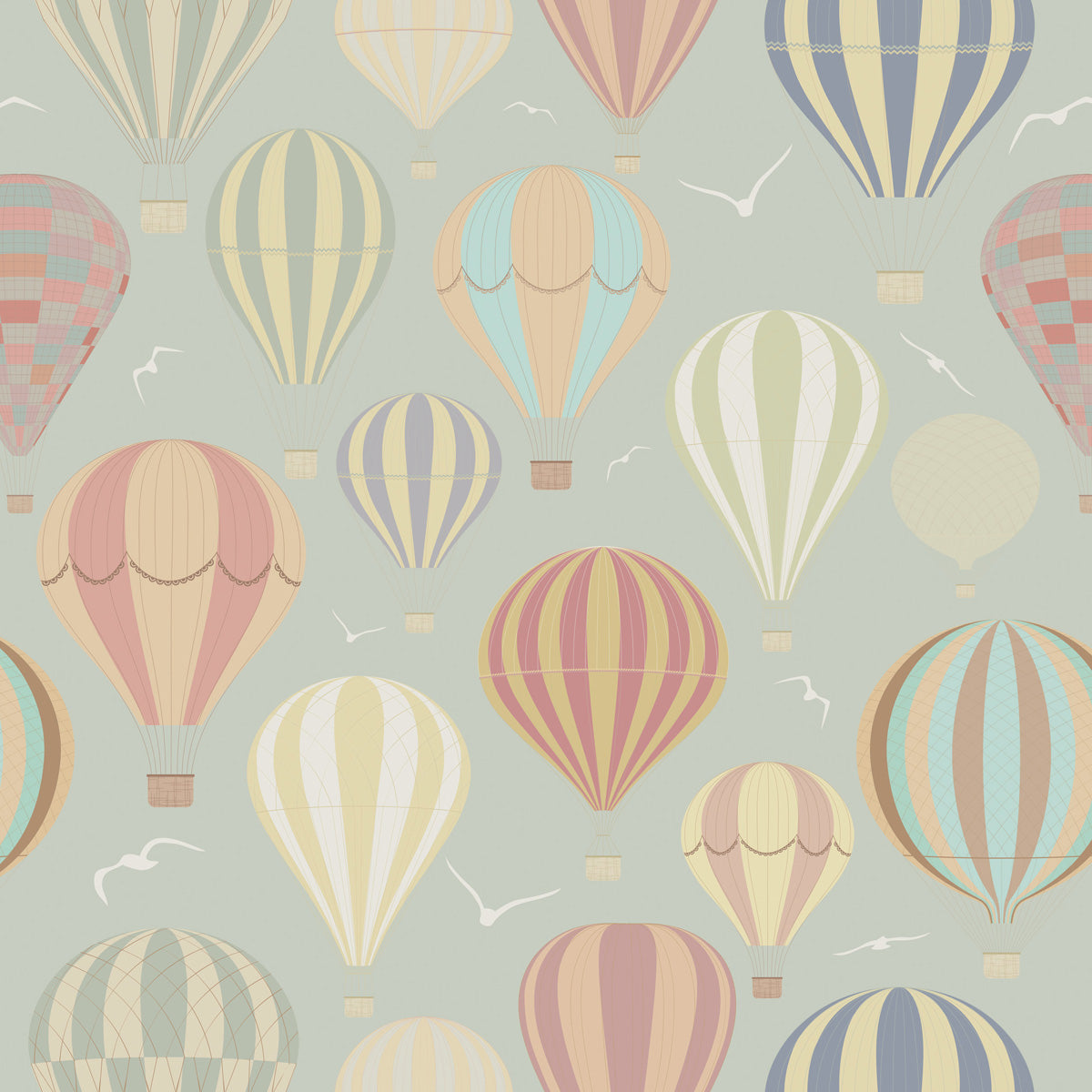 Papel de Parede Adesivo Menino Balões Vintage