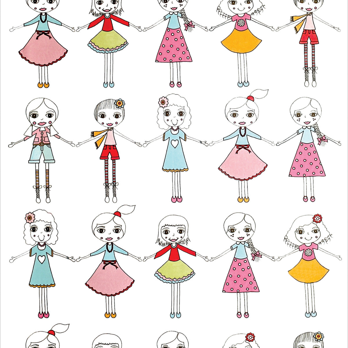 Papel de Parede Adesivo Menina Meninas