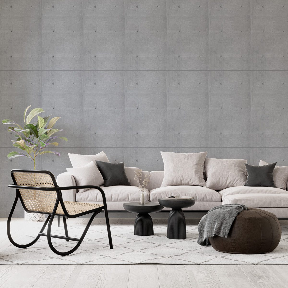Papel de Parede Adesivo Industrial Cimento Queimado Decor 35